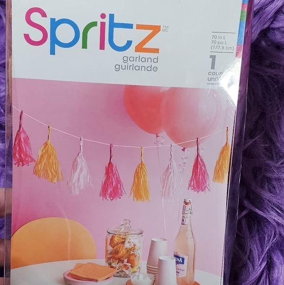 Spritz Pink & Orange Party Tassel Garland - Picture 3 of 4